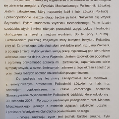 Anegdoty i wspomnienia absolwentów Wydziału Mechanicznego Politechniki Łódzkiej